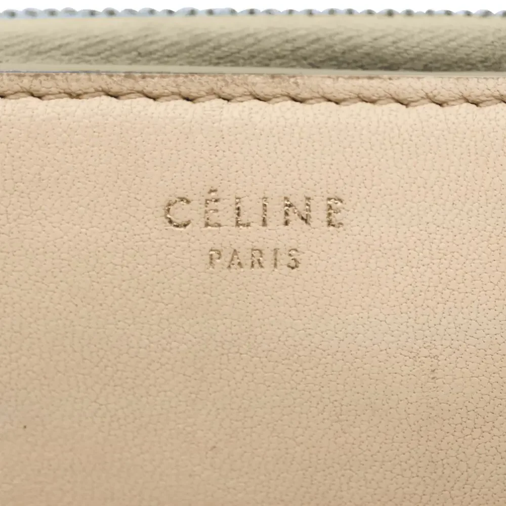 🔴 Celine Multifunction Zip Wallet - Beige/Navy